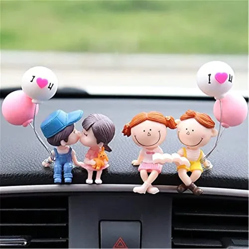 Vista 9 de Lindos adornos para pareja, lindo adorno interior de automóvil para parejas, decoración de automóvil, lindas parejas de dibujos animados, accesorios