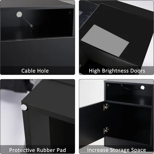 Vista 7 de Spurgehom Soporte de TV con chimenea de 70 pulgadas para televisores de hasta 80 pulgadas con chimenea eléctrica de 36 pulgadas, consola de TV