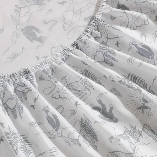 Vista 6 de Eddie Bauer Kids - Juego de sábanas individuales con sábana bajera y funda de almohada Big Foot Senderismo Blanco