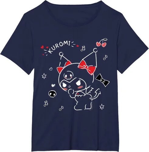 Vista 17 de Kuromi Camiseta Mischievous Tee Shirt Negro