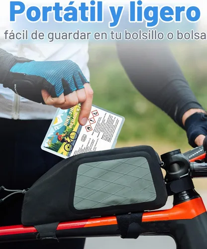 Vista 6 de Kit de reparación de neumáticos de bicicleta, kit de reparación de neumáticos de bicicleta con palancas de neumáticos de bicicleta de alta