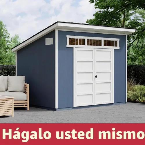 Vista 3 de Handy Home Products Olympia - Cobertizo de almacenamiento de madera de 10 x 7.5 pulgadas con kit de piso, no incluye pintura ni tejas para techos