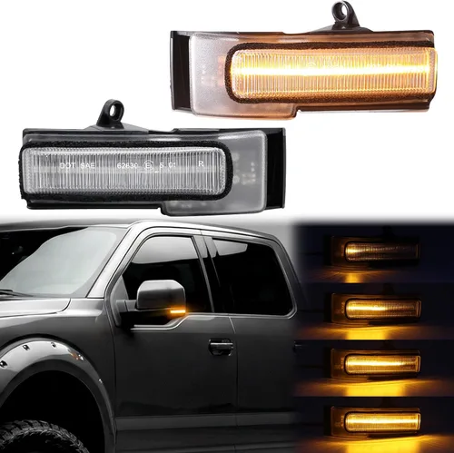 Vista 10 de Luces de Señal de Giro para Espejo Lateral Montaje LED Transparente F150 2009 2010 2011 2012 2013 2014/para Mark LT 2013 2014 para Raptor 2010-2014