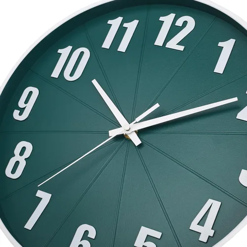 Vista 5 de HZDHCLH Reloj de pared de 12 pulgadas, funciona con pilas, reloj de pared moderno para sala de estar, dormitorio, cocina, oficina, reloj verde