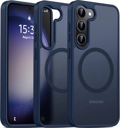 Vista 62 de Oterkin Funda magnética para Samsung Galaxy A17 mate, funda de teléfono A17 compatible con MagSafe esmerilada, translúcida, a prueba de golpes Negro