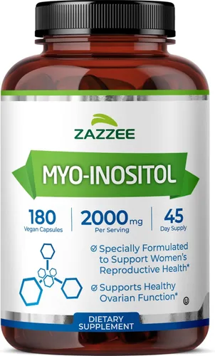 Vista 12 de Myo-Inositol para SOP, 120 cápsulas vegetarianas, 0.07 oz por ración, vegetarianos/veganos, potente apoyo SOP, fertilidad y reproductiva