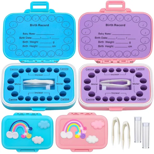 Vista 10 de Soportes de dientes para recuerdo de niños, caja de recuerdo de dientes de bebé, protector de dientes, contenedor de dientes para dientes perdidos