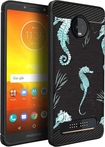 Vista 35 de CasesOnDeck Funda compatible con [Motorola Moto Z3 Play Moto Z3] Moto Z3 Design, funda delgada negra flexible y elegante protección contra golpes