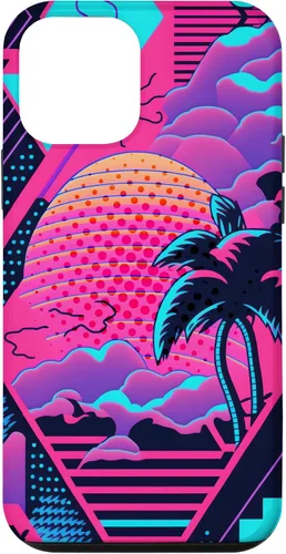 Vista 16 de iPhone 16 Retro Vaporwave Vibes - Funda para amantes de la nostalgia de la música de los años 90
