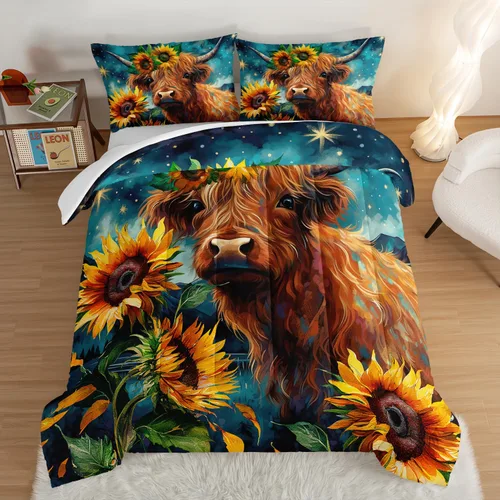Vista 27 de Juego de edredón de mariposa HOSIMA con 2 fundas de almohada, edredón de galaxia con cielo estrellado lunar, decoración de habitación de mariposas