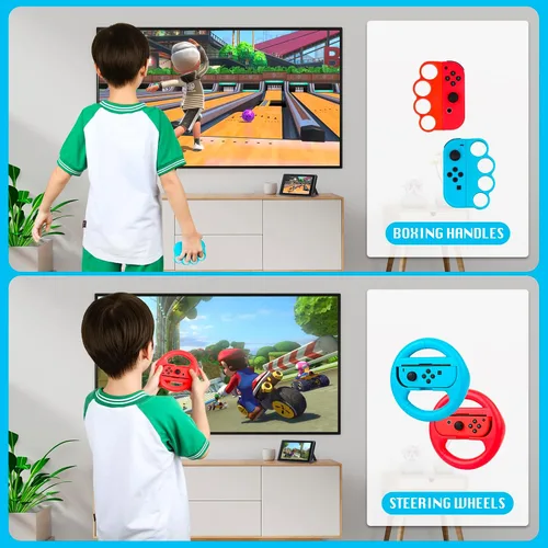 Vista 5 de JoyHood Switch Sports Accessories Bundle Compatible with SwitchSwitch OLED, 17-in-1 Family Sports Games Accessories Kit for Joy-Con Controller