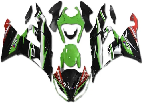 Vista 9 de Carenado negro brillante para Kawasaki Ninja 2013-2018 ZX6R 636 001 Negro Brillante