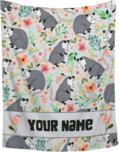Vista 12 de Manta de zarigüeya personalizada Regalo ultrasuave de «Just A Girl Who Loves Opossums» para niñas, decoración divertida para el hogar de animales
