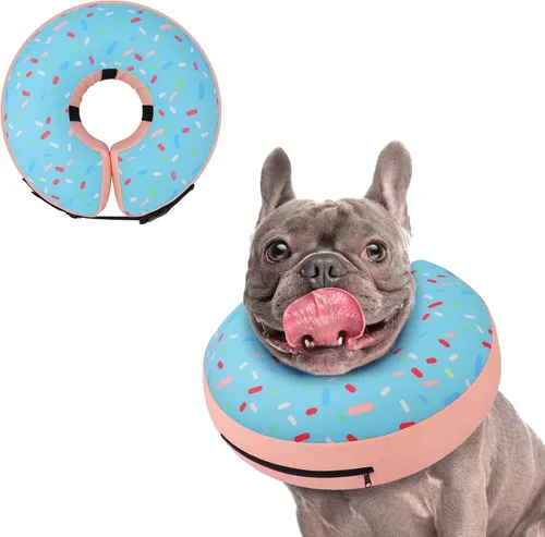 Vista 48 de Supet - Collar isabelino inflable para recuperación, posoperatorio Donut Azul