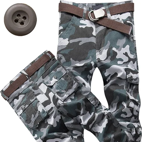 Vista 2 de Pantalones deportivos tipo cargo para hombre, resistentes al viento y a la lluvia, pantalones de entrenamiento cálidos para invierno, pantalones