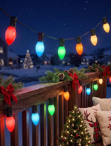 Vista 7 de Paquete de 50 bombillas de Navidad multicolor C9, bombilla de base Varios