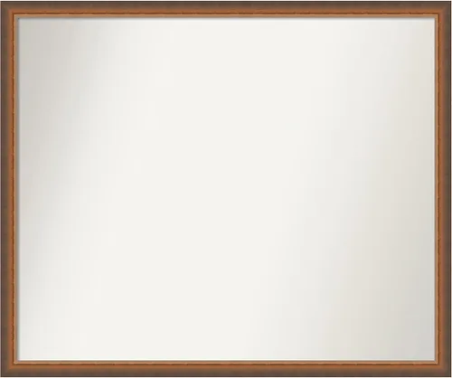 Vista 173 de Amanti Art Espejo de baño de bronce para sobre fregadero, 29 x 19 pulgadas, espejo rectangular de bronce antiguo, marco de madera tradicional