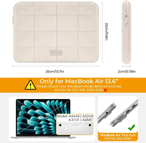 Vista 2 de EooCoo Funda para MacBook Air de 13 pulgadas M5 M4 M3 M2 2026-2022 Cristal transparente
