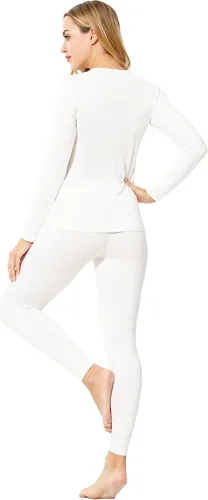 Vista 2 de ViCherub Thermal Underwear Set for Women Long Johns Base Layer Fleece Lined Soft Top Bottom