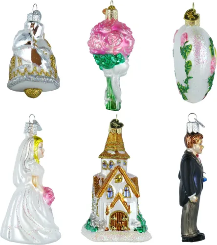 Vista 5 de Colección Boda Set de 6 Adornos de Cristal Old World Christmas 14011