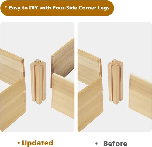 Vista 7 de S AFSTAR Cama de jardín elevada de madera, kit de jardinera divisible, cama elevada para plantar flores al aire libre, macetas sobre el suelo