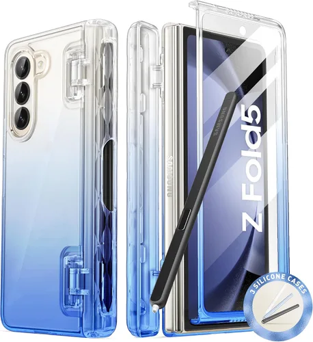 Vista 13 de i-Blason Cosmo - Funda para Samsung Galaxy Z Fold 5 con soporte para bolígrafo, protector de pantalla integrado, protección de bisagra, 3 fundas