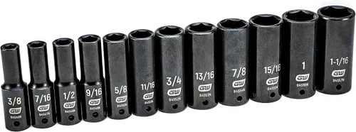 Vista 2 de GEARWRENCH - Juego de llaves de vaso de impacto estándar, color negro