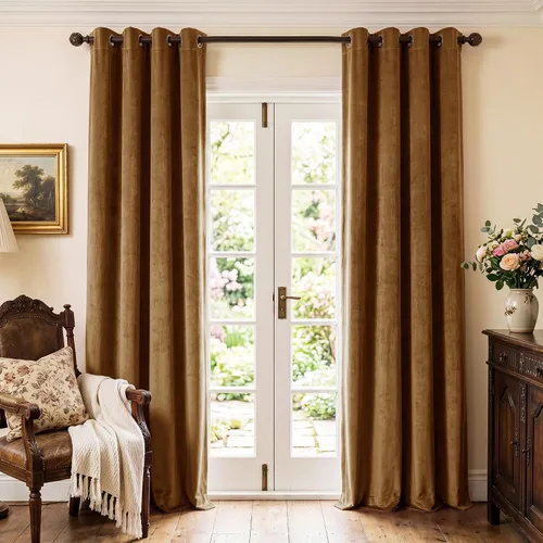 Vista 45 de StangH Cortinas de terciopelo gris de 84 pulgadas para oscurecer la habitación, con aislamiento térmico, cortinas gruesas y pesadas para sala