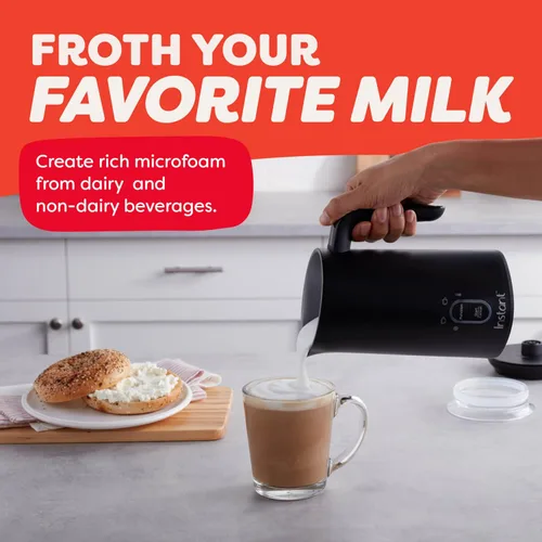 Vista 8 de Espumador de leche Instant Pot, vaporizador eléctrico 4 en 1, fabricante de espuma caliente y fría automática de 10 oz/295 ml y calentador de leche