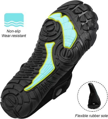 Vista 6 de shopUAL Zapatos de agua para mujer sandalias de meter para mujer sandalias casuales para exteriores zapatos de agua para playa natación piscina