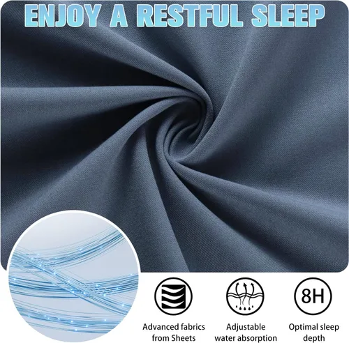 Vista 4 de Sábanas, sábanas de autolimpieza, sábanas de autolimpieza, con infusión de plata, sábanas de cama, transpirables, refrescantes y cómodas