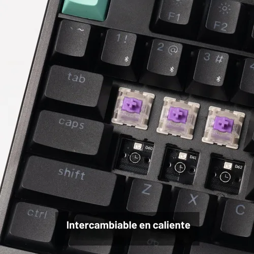 Vista 4 de Keychron K10 HE QMK Teclado mecánico personalizado inalámbrico para juegos, 2.4 GHz/Bluetooth/con cable tamaño completo intercambiable en caliente