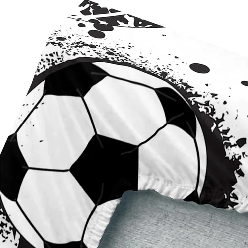 Vista 4 de Axolotl Juego de sábanas deportivas de tamaño individual, juego de ropa de cama deportiva de pelota, sábana bajera ajustable para niños, ropa