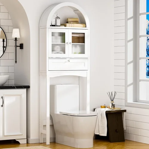 Vista 18 de Spurgehom Over Toilet Storage Cabinet, Bathroom Arch Organizer,Wood Madera