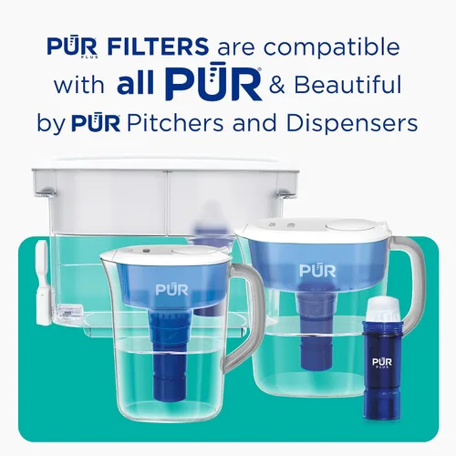 Vista 6 de PUR Plus Filtro de repuesto para jarra y dispensador de agua que reduce el plomo, 1 unidad, Certificado NSF y WQA – Compatible con todas las jarras