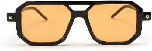 Vista 2 de Feisedy - B2622 - Lentes de sol estilo aviador, cuadrados, clásicos de los años 70, unisex, con montura clásica retro y elegante, UV400