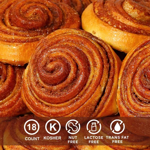 Vista 3 de Bocadillos de oficina Rollos de canela de 1.5 onzas Bocadillos y pasteles Bocadillos de lonchera Bocadillos de regreso a clases