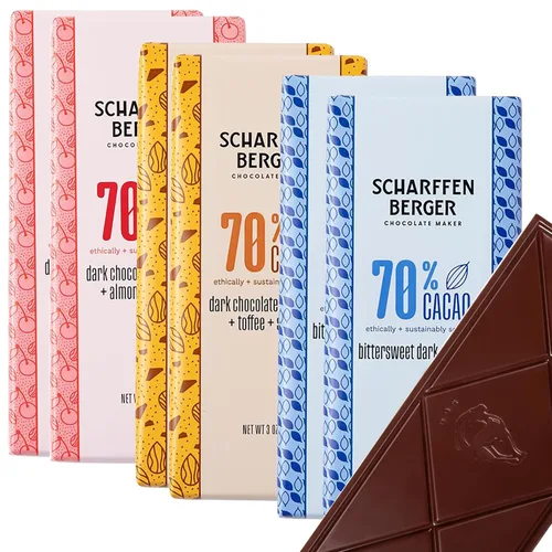 Vista 14 de Scharffen Berger Barra de Chocolate (3 onzas, paquete de 6) – Barra de chocolate negro semidulce, 62% de cacao, sin gluten, barras de chocolate