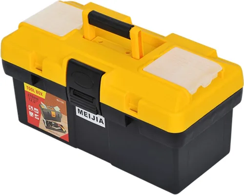 Vista 3 de MEIJIA Caja de almacenamiento portátil de herramientas, organizadores con bandeja desmontable y cubierta superior de almacenamiento disponible