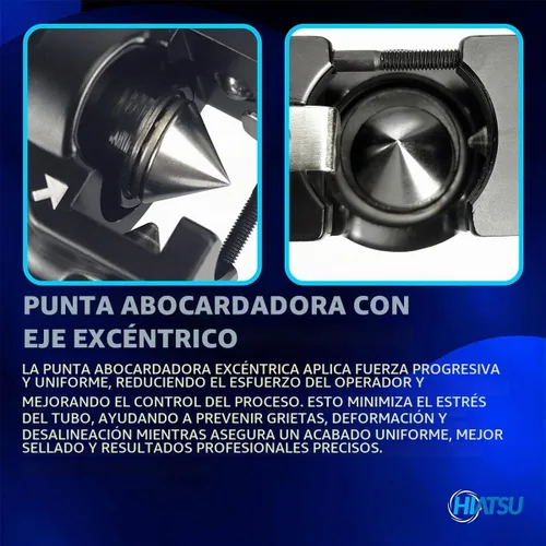 Vista 5 de Hiatsu Kit de herramientas de abocinación excéntrica con trinquete, compatible con taladros, tubo de cobre de 1/4 a 3/4 pulgadas, construcción
