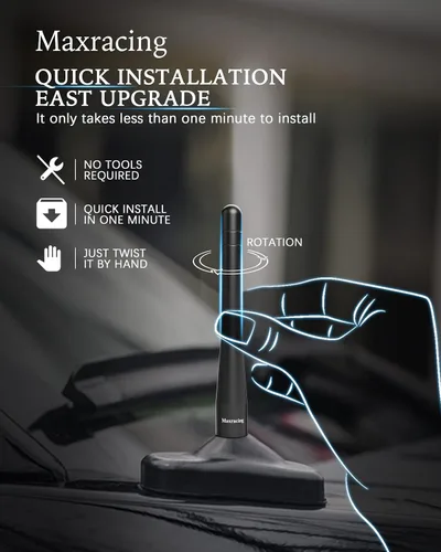 Vista 6 de MAXRACING - Antena corta de aluminio compatible con GMC Sierra (rosca M7) 2007-2022