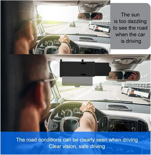 Vista 5 de HAOBO Extensor de visera solar polarizada, bloqueador solar para visera de automóvil, extensión de visera solar con lente antirreflejos que bloquea