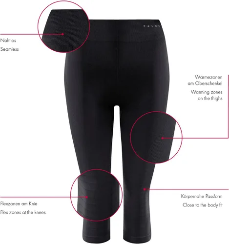 Vista 4 de FALKE Parte inferior de capa base 3/4 para mujer, 1 par Negro (Black 3000)
