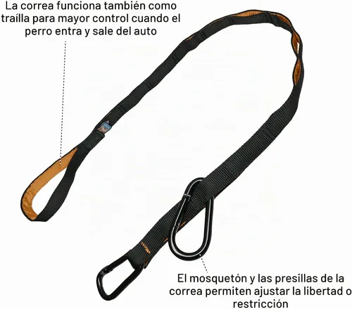 Vista 2 de Kurgo Correa de arnés con cremallera para asiento trasero para viajes