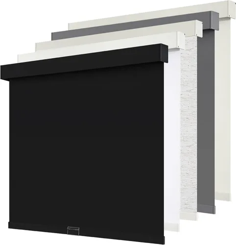Vista 10 de SUNOFF Persianas Enrollables Opacas Inalámbricas para Ventanas de Parada Libre, Bajar Oscurecimiento de Habitación con Cenefa, Persianas de Tela