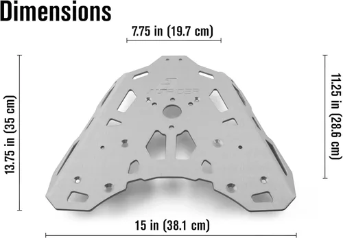 Vista 7 de AltRider Portaequipajes para motocicleta compatible con BMW R 1200/1250 GS refrigerado por agua, placa de aluminio gruesa con diseño de cero
