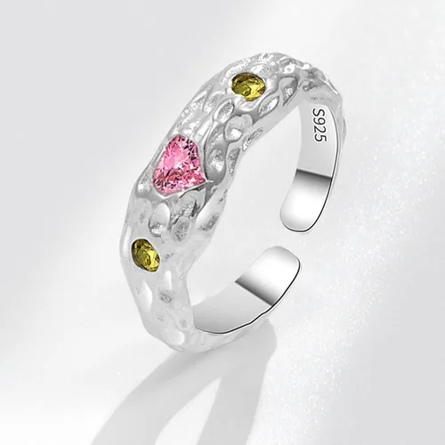 Vista 10 de Anillo de plata 925, anillos de plata ajustables para mujer, anillos de pulgar abiertos, anillos de circonio, anillos ajustables, anillos abiertos