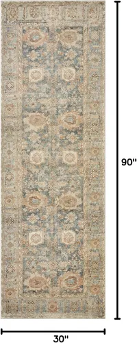 Vista 101 de Loloi Margot - Alfombra de área terracota/laguna de 7'-6" x 9'-6