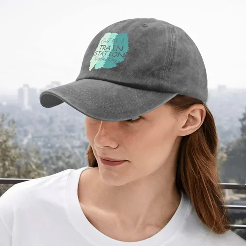 Vista 5 de Caps Could be a Train Station Kinda Day Dad Hat, Funny Hat for Men