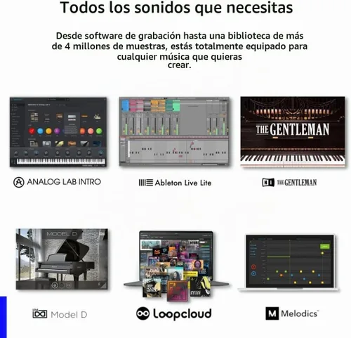 Vista 6 de Arturia MiniLab 3: controlador de teclado MIDI USB de edición limitada de 25 teclas verde menta con 8 almohadillas de batería multicolor, 8 perillas